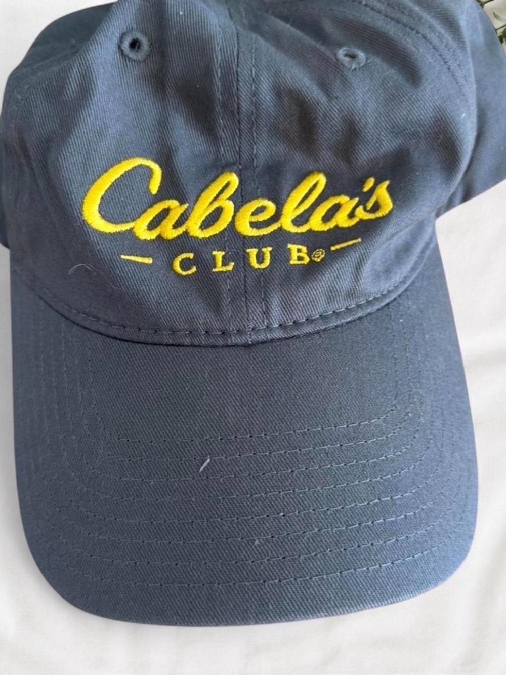 Cabela's Navy Hat with Yellow Embroidered Logo